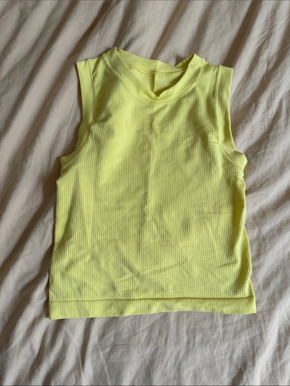 Athleta Neon Yellow Ribbed Tank Top